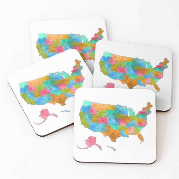 Item preview, USA map by states watercolor designed and sold by DeluxBee.