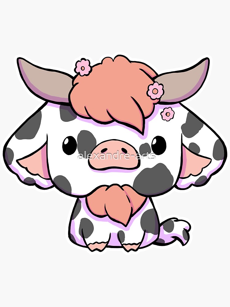 Download Adorable Kawaii Cute Cow Illustration Wallpaper