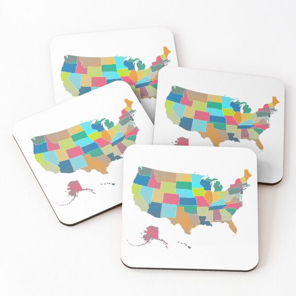 Item preview, USA map by states watercolor designed and sold by DeluxBee.