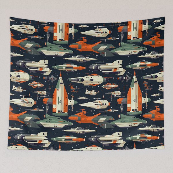 Item preview, space themed patterns for children’s decor, art or products, rocketship, stars, perfect for playroom or gifts designed and sold by puremoondigital.