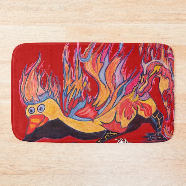 Item preview, Fiery phoenix running like a roadrunner bird designed and sold by ZombiOctopi.