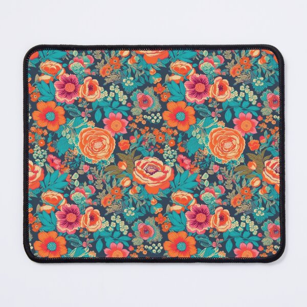Item preview, Cheerful Wildflowers, Blue, Orange, Pink Flowers designed and sold by VintageFlorals.