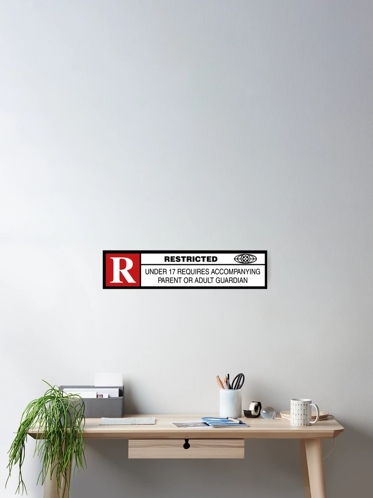 Thumbnail 2 of 3, Poster, Rated R (Restricted) designed and sold by rinderhack.