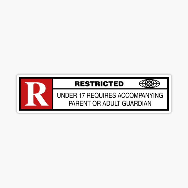 Rated R Sticker for Sale by TeeArcade84