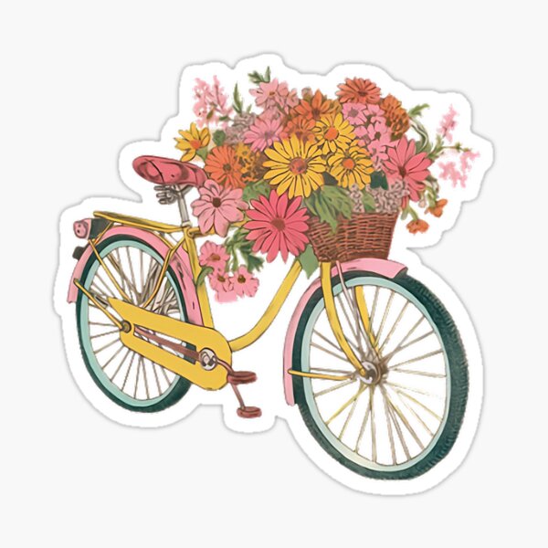 Vista previa del artículo con la obra « Bicicleta de flores Vibraciones primaverales», diseñado y vendido por SENSIBILITY2020.
