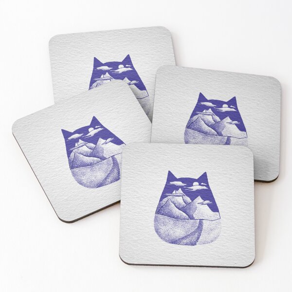Item preview, Cat landscape blue  designed and sold by louthemoon.