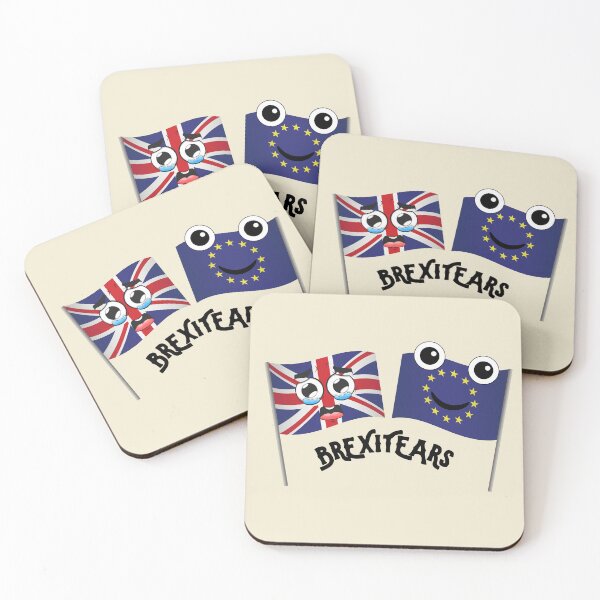 Item preview, Funny "Brexitears" Crying UK Flag Smirking EU Flag designed and sold by Write-to-Rebel.