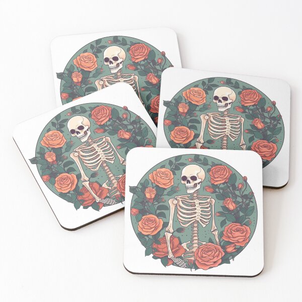 Item preview, Skeleton and Roses designed and sold by HandCraftedArt.