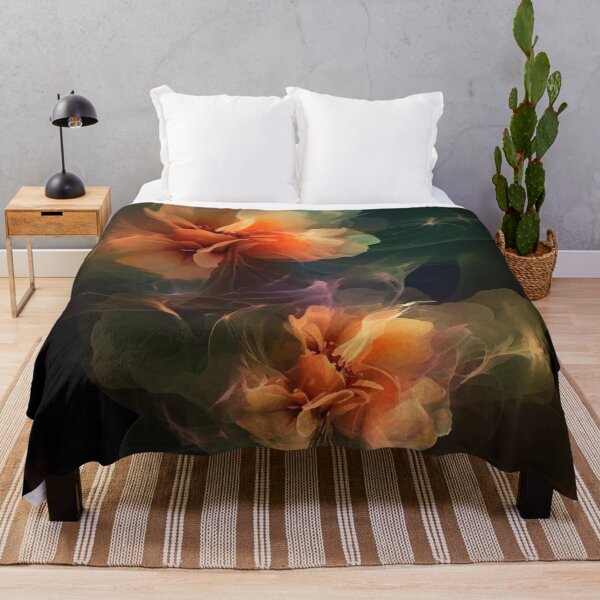 Item preview, Orange nasturtiums with bright green leaves  designed and sold by CatCoconut-Art.