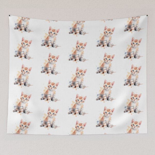 Item preview, Curious Watercolor Kitten designed and sold by flameandbloom.