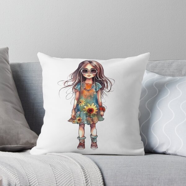 Item preview, Hippie girl designed and sold by Rosaliartbook.