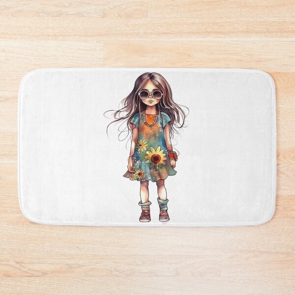 Item preview, Hippie girl designed and sold by Rosaliartbook.