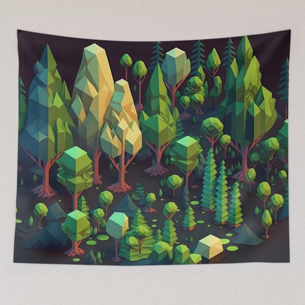 Item preview, Geometric shapes forest pattern designed and sold by NavyPanda.