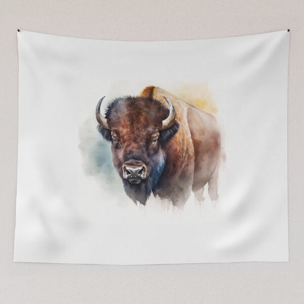Aperçu de l'œuvre Portrait of a Buffalo | Bull Watercolour Illustration | Wildlife Portrait créée et vendue par Adios65.