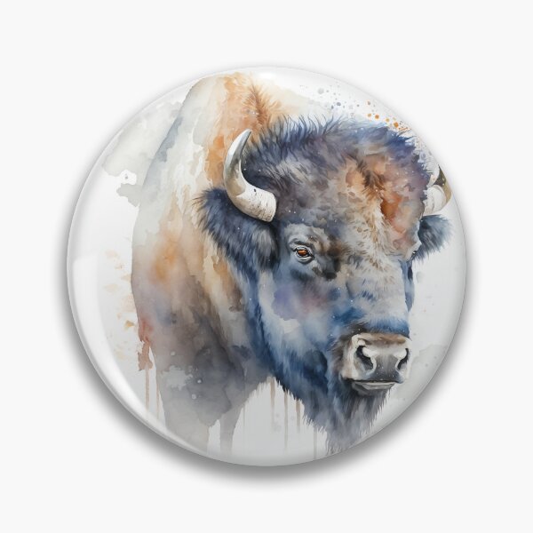 Aperçu de l'œuvre Buffalo Illustration | Watercolour Portrait | Wildlife Portrait créée et vendue par Adios65.