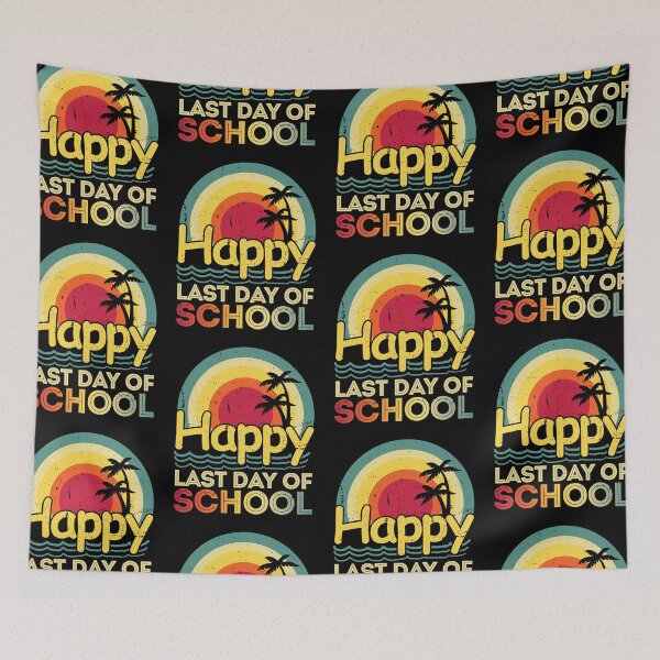 Item preview, Happy Last Day Of School Students And Teachers Retro Sunset designed and sold by GravitiTees.