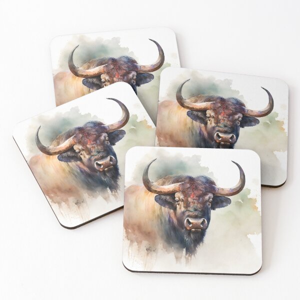 Item preview, African Buffalo Illustration | Watercolour Portrait | Wildlife Portrait designed and sold by Adios65.