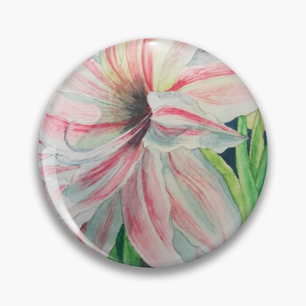 Item preview, Pink and white Amaryllis watercolour painting  designed and sold by esvb.