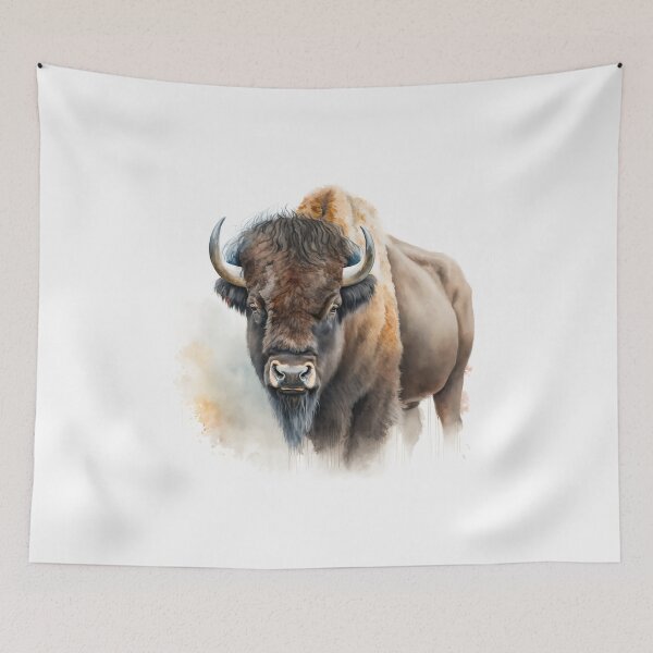 Aperçu de l'œuvre African Buffalo Portrait | Watercolour Portrait | Wildlife Portrait créée et vendue par Adios65.