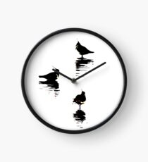 Stylized trio of lapwings artwork Waterbird collection Clock