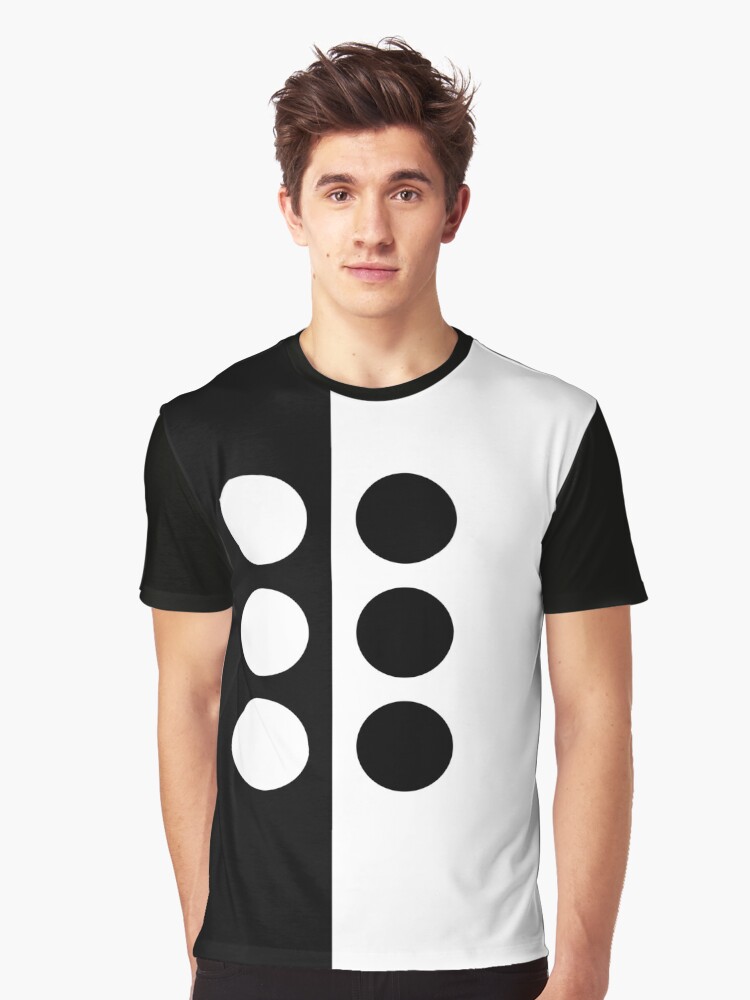 Black And White Mod Design Off Center Circles T Shirt By