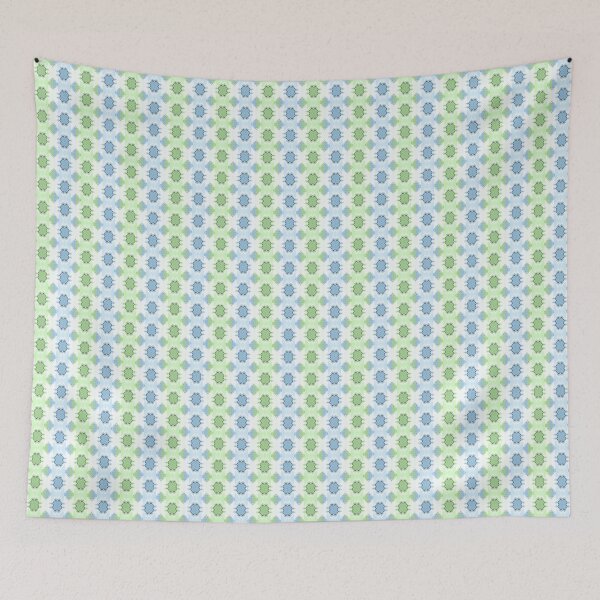 Item preview, Noughts and Crosses - Green Blue Stripes designed and sold by ifourdezign.