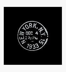 Vintage New York passport stamp Photographic Print
