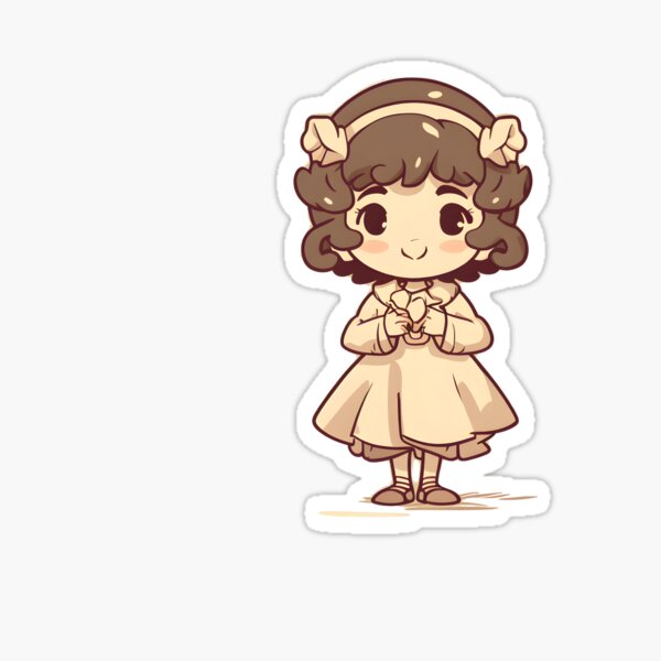 Cute Chibi French Girl in Vintage Style Sticker for Sale by HD-CC