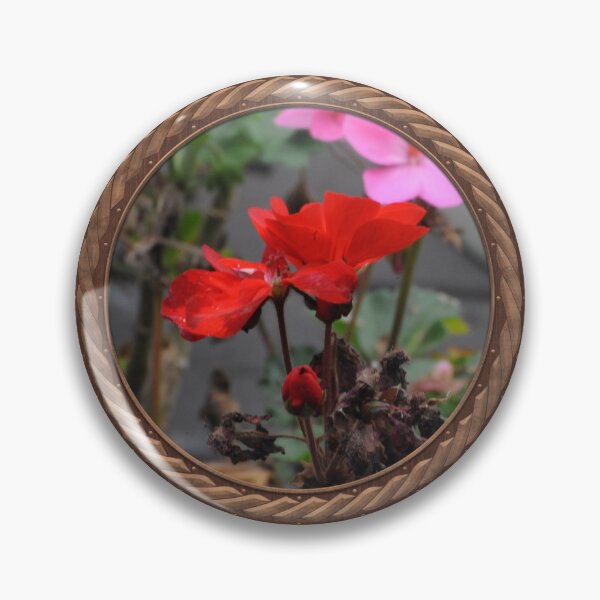 Item preview, Red Germanium Flowers in Celtic Circle Frame 12 designed and sold by Swabcraft.