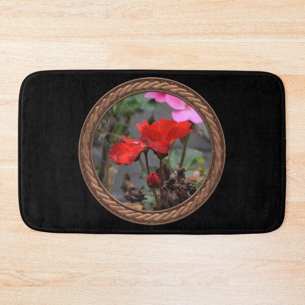 Item preview, Red Germanium Flowers in Celtic Circle Frame 12 designed and sold by Swabcraft.