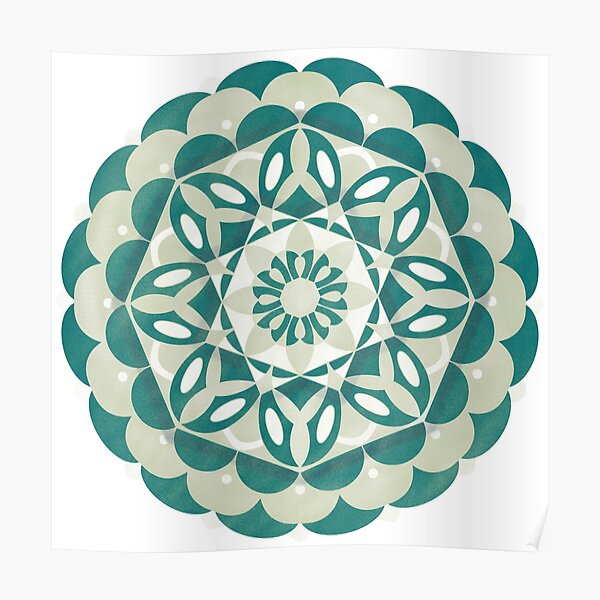 Mandala in Grün digitale Kunst Poster