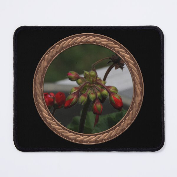 Item preview, Red Germanium Flowers in Celtic Circle Frame 14 designed and sold by Swabcraft.