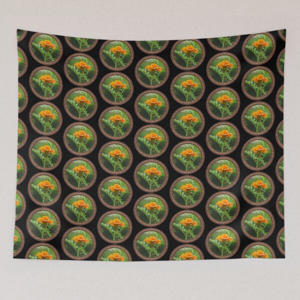 Item preview, Orange Marigold Flowers in Celtic Circle Frame 15 designed and sold by Swabcraft.