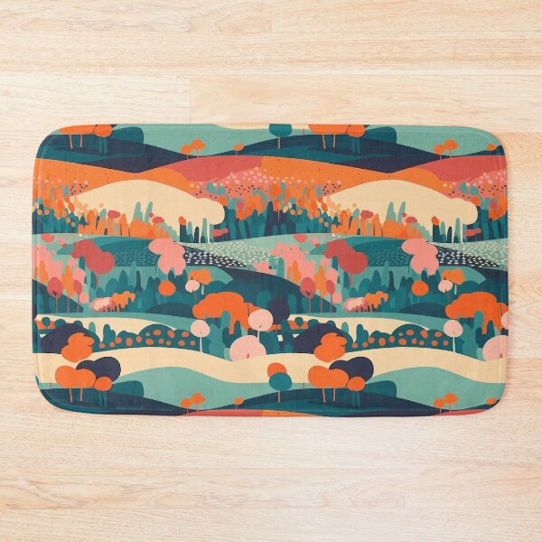 Item preview, Dreamy Summer Fields Cute Abstract Landscape Pattern designed and sold by semisoberme.