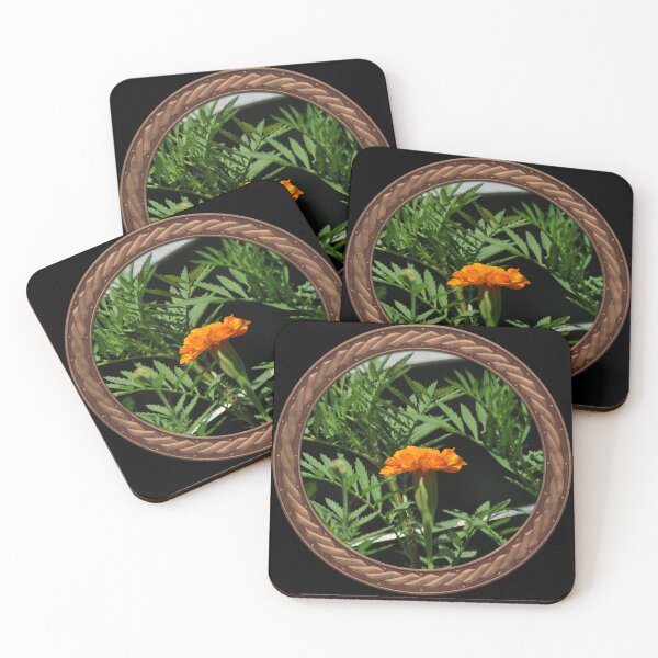 Item preview, Orange Marigold Flowers in Celtic Circle Frame 18 designed and sold by Swabcraft.