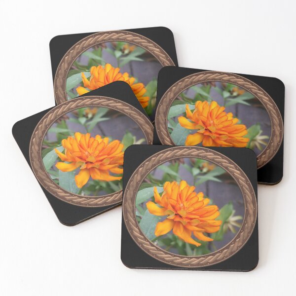 Item preview, Orange Marigold Flowers in Celtic Circle Frame 19 designed and sold by Swabcraft.