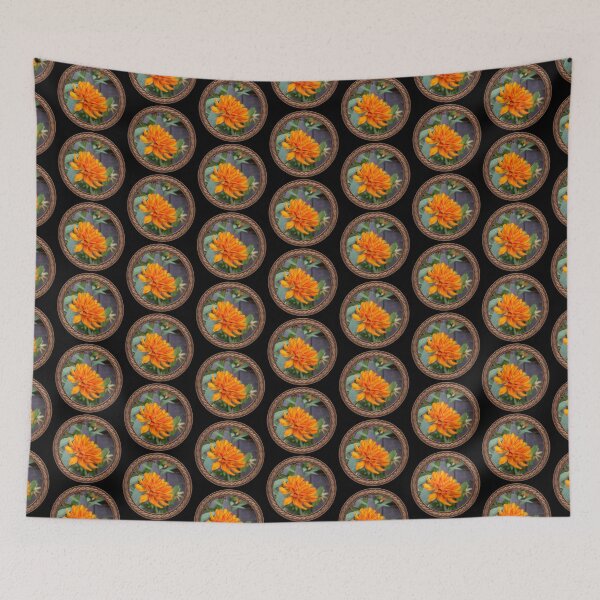 Item preview, Orange Marigold Flowers in Celtic Circle Frame 19 designed and sold by Swabcraft.