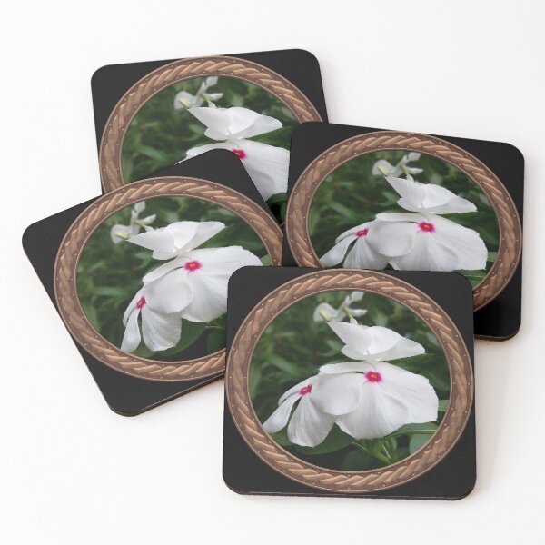 Item preview, White Periwinkle Flowers in Celtic Circle Frame 20 designed and sold by Swabcraft.