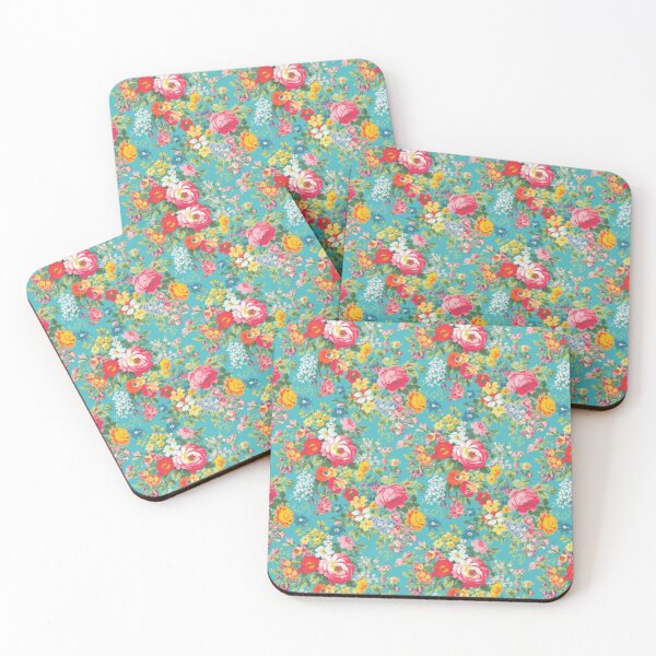 Item preview, Cheerful Wildflowers, Blue, Orange, Pink  Flowers  designed and sold by VintageFlorals.