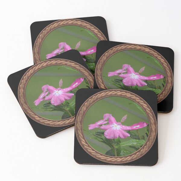 Item preview, Pink Periwinkle Flowers in Celtic Circle Frame 22 designed and sold by Swabcraft.