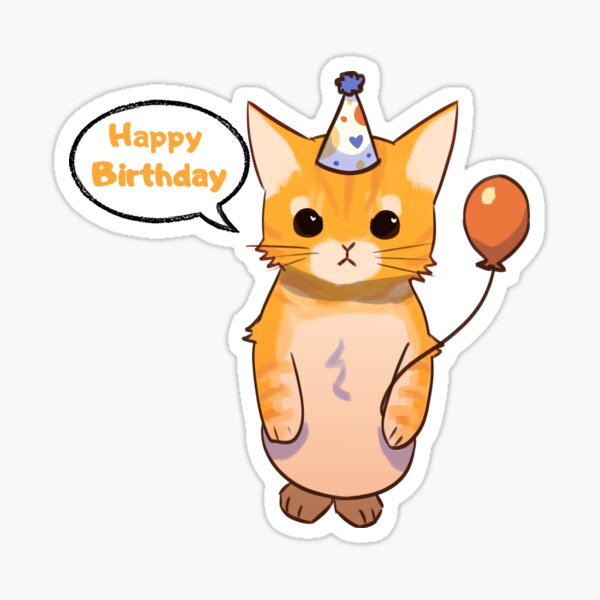 Item preview, Baby orange kitty happy bithday designed and sold by Vanillart5.
