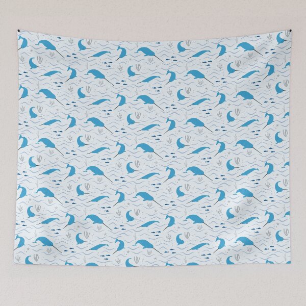 Item preview, Happy Narwhals Blue Underwater designed and sold by VintageStyle.