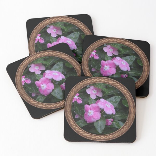 Item preview, Pink Periwinkle Flowers in Celtic Circle Frame 24 designed and sold by Swabcraft.