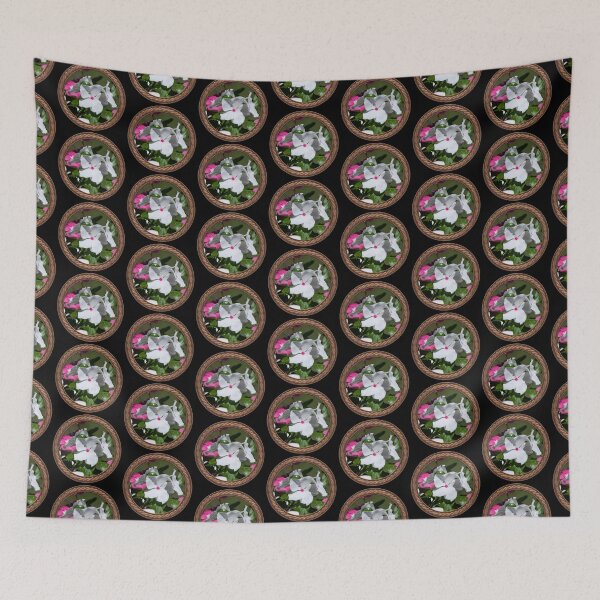 Item preview, White and Pink Periwinkle Flowers in Celtic Circle Frame 25 designed and sold by Swabcraft.