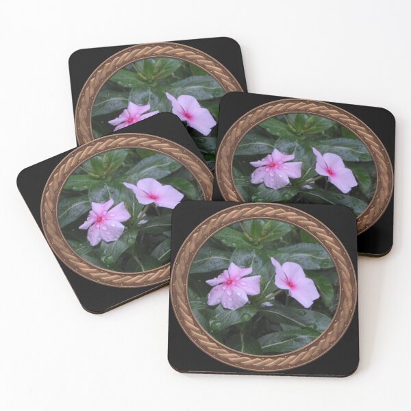 Item preview, Pink Periwinkle Flowers in Celtic Circle Frame 26 designed and sold by Swabcraft.