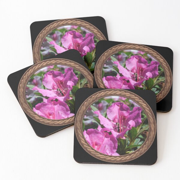 Item preview, Pink Rhododendron with Bee Flowers in Celtic Circle Frame 27 designed and sold by Swabcraft.