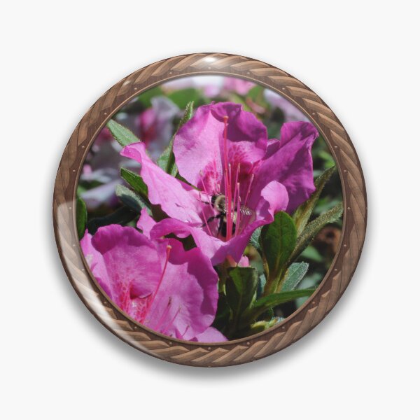 Item preview, Pink Rhododendron with Bee Flowers in Celtic Circle Frame 27 designed and sold by Swabcraft.