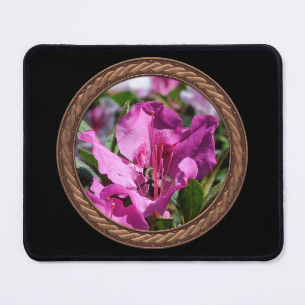 Item preview, Pink Rhododendron with Bee Flowers in Celtic Circle Frame 28 designed and sold by Swabcraft.