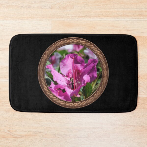 Item preview, Pink Rhododendron with Bee Flowers in Celtic Circle Frame 28 designed and sold by Swabcraft.