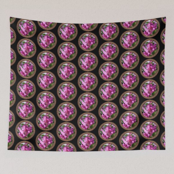 Item preview, Pink Rhododendron with Bee Flowers in Celtic Circle Frame 28 designed and sold by Swabcraft.